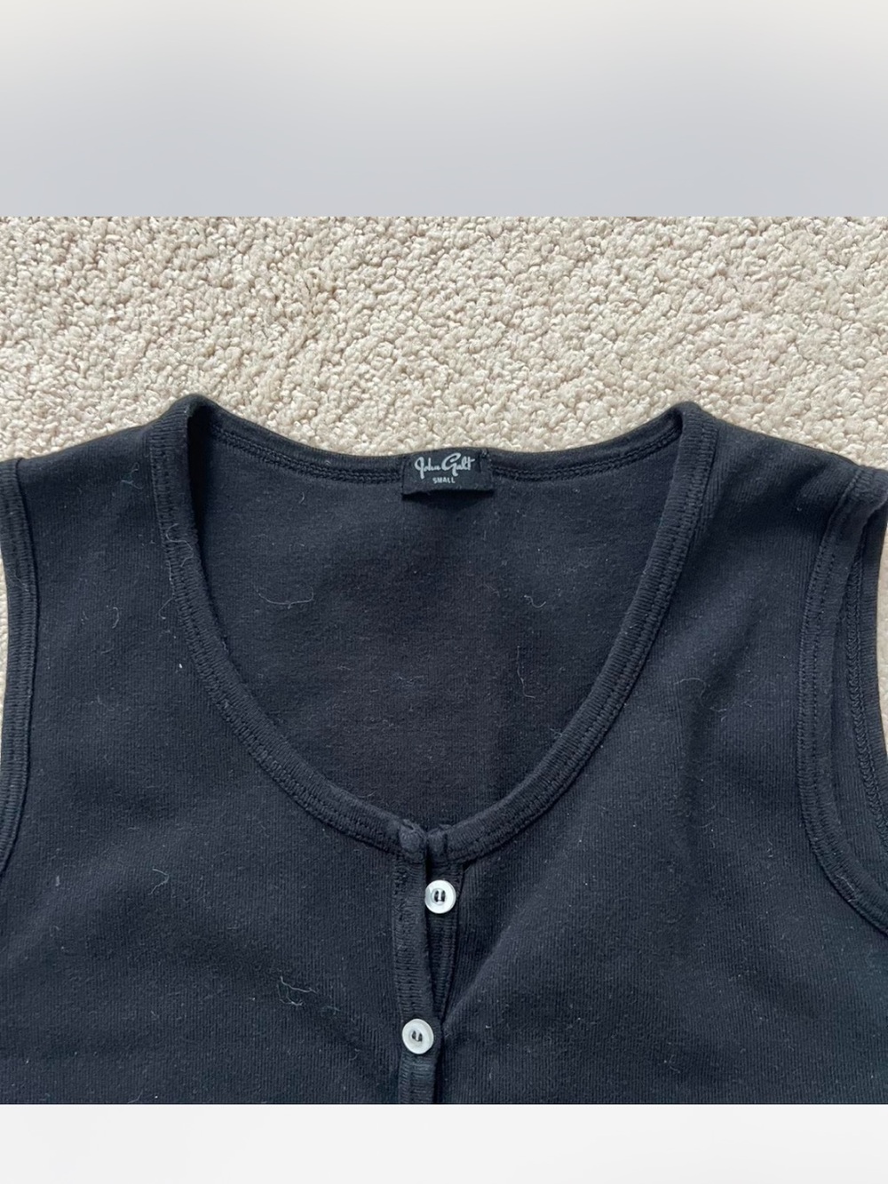 Brandy Black Sleeveless Button-Front Tank Top